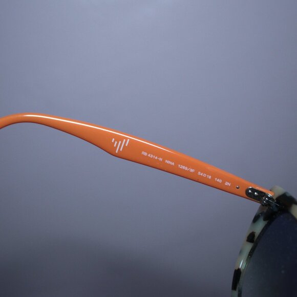 Ray-Ban Ivory Tortoise Blue Lens Acetate Cat-Eye Sunglasses RB3414 Nina main image 6